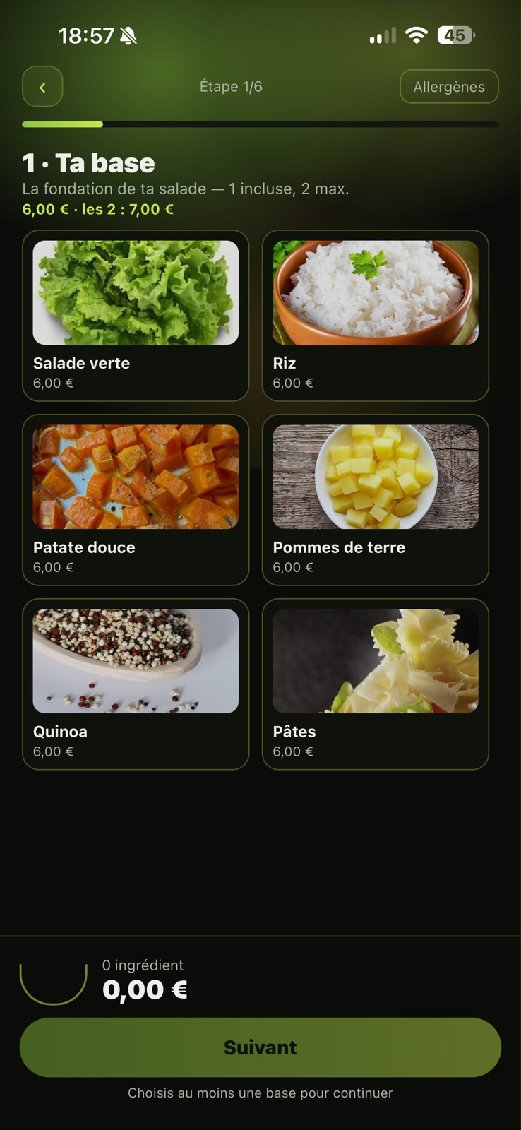 Choix de la base dans le composeur